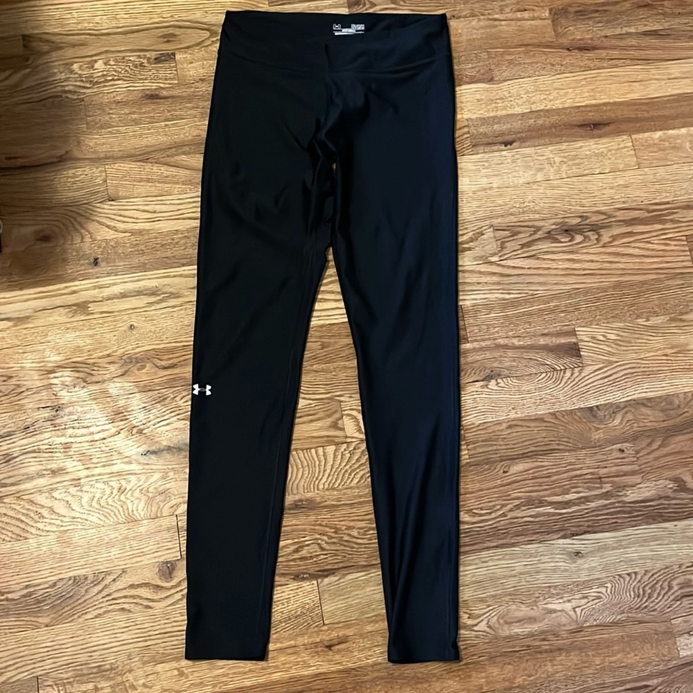 Under Armour black compression heat gear running pants tights, size M, like new